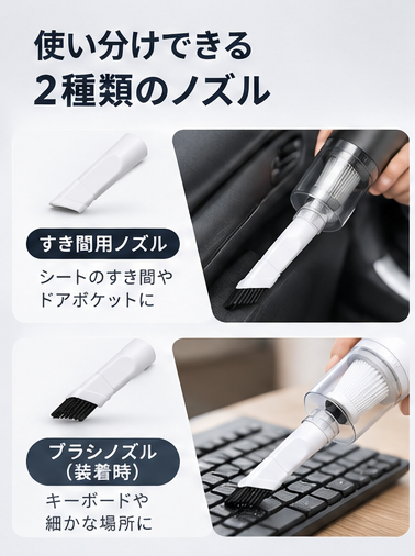 コードレスミニクリーナー｜車内・すき間掃除に